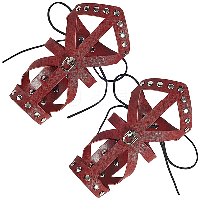 Adjustable PU Leather Cord Bracelet with Wax Cord AJEW-WH20064-34B-1