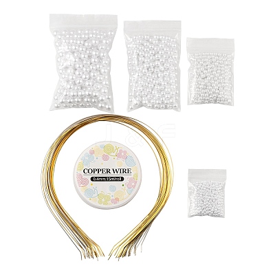 DIY Imitation Pearl Hair Band Making Kits DIY-LS0003-76-1