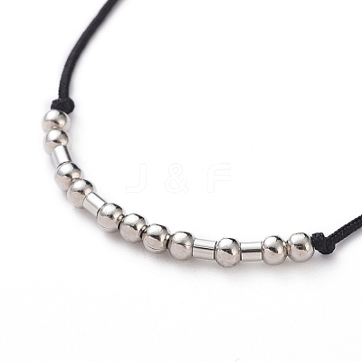 Unisex Adjustable Morse Code Bracelets BJEW-JB05011-02-1