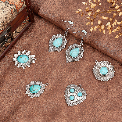 12Pcs 6Style Tibetan Style Alloy Pendants PALLOY-PH0001-73AS-RS-1