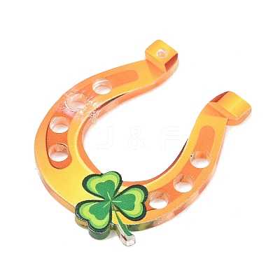 Saint Patrick's Day Opaque Printed Acrylic Pendants OACR-A045-05F-1