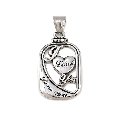 Hand Polished 304 Stainless Steel Pendants STAS-K316-05AS-1