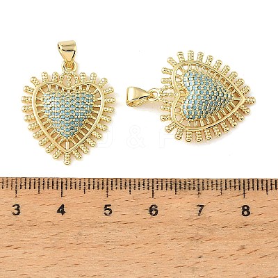 Brass Micro Pave Sky Blue Cubic Zirconia Pendants CU-CBA6938-07G-05-1