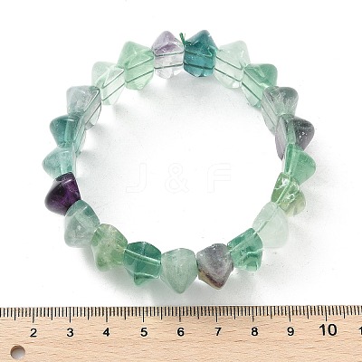 Bicone Natural Fluorite Beads Stretch Bracelets for Women Men BJEW-C097-05H-1