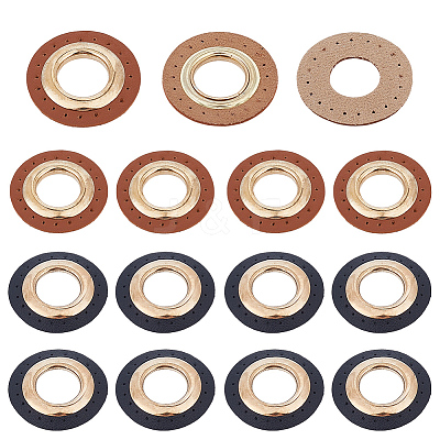 8 Bags 2 Colors Imitation PU Leather Eeyelet Patch PURS-CL0001-34G-1