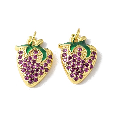 Brass Micro Pave Cubic Zirconia Pendants KK-A252-30G-1