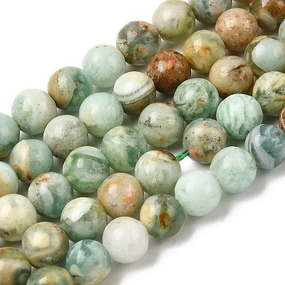 Natural Green Quartz Round Beads Strands G-Z127-A01-8mm-1