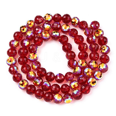 Transparent Electroplate Glass Beads Strands EGLA-N012-001-B02-1