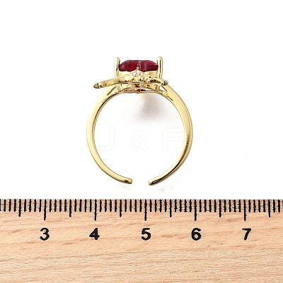 Adjustable Brass Micro Pave Cubic Zirconia Cuff Rings RJEW-V007-01G-1
