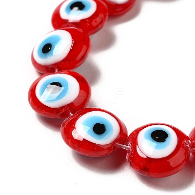 Handmade Evil Eye Lampwork Beads Strands LAMP-E030-03-1