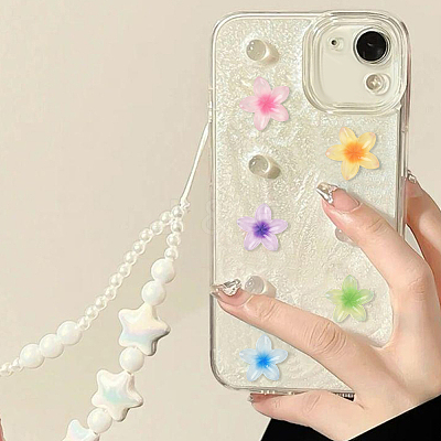 50Pcs 5 Colors Transparent Resin Cabochons RESI-SC0006-24-1