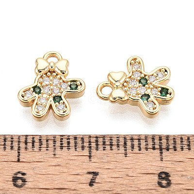 Brass Micro Pave Cubic Zirconia Charms KK-N263-147B-G-1