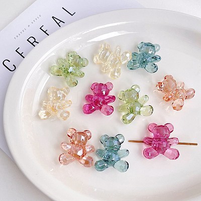 Transparent Acrylic Beads OACR-H038-44-1