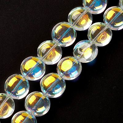 Transparent Electroplate Glass Bead Strands EGLA-P049-01A-AB02-1