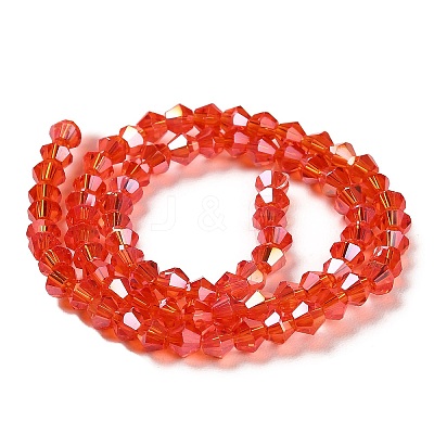 Transparent Electroplate Glass Beads Strands GLAA-F029-4mm-A14-1