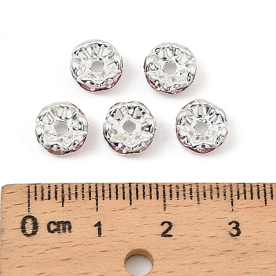 Brass Rhinestone Spacer Beads RB-A014-L8mm-27S-1