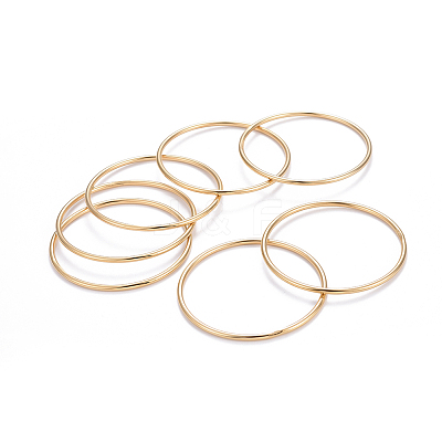 Ion Plating(IP) 7Pcs Fashion 304 Stainless Steel Plain Bangles BJEW-L664-022B-G01-1