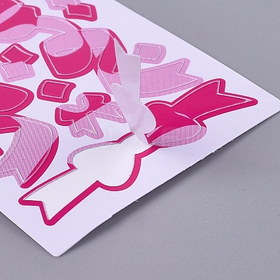 Bowknot Ribbon Pattern Decorative Labels Stickers DIY-L037-B03-1