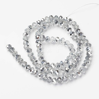 Electroplate Transparent Glass Beads Strands EGLA-A034-T6mm-M16-1