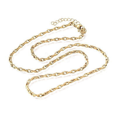 3MM 304 Stainless Steel Twisted Oval Link Chain Necklaces for Man and Women SA-CBAB767-18A-G-1