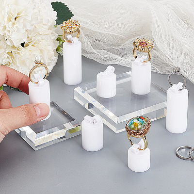 7Pcs 7 Sizes Acrylic Jewelry Finger Ring Displays Stands RDIS-WH0011-34B-1