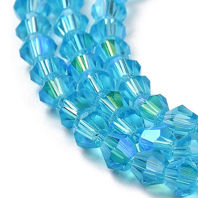 Transparent Electroplate Glass Beads Strands EGLA-A039-T4mm-L19-1