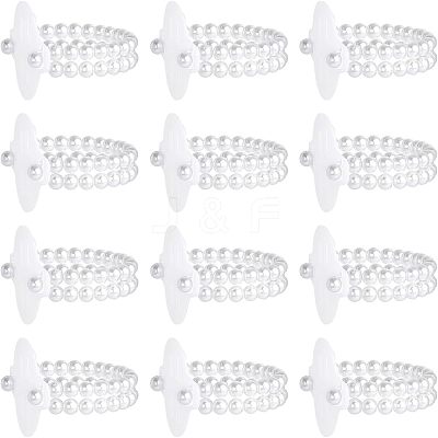 Plastic Imitation Pearl Stretch Bracelets FIND-NB0001-22-1