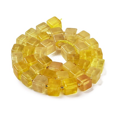 Natural Yellow Fluorite Beads Strands G-G053-B07-01-1