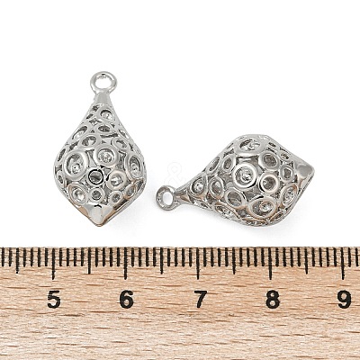 Hollow Out Brass Pendant Rhinestone Settings KK-G532-07P-1