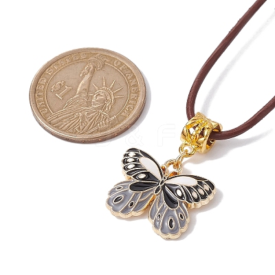 Alloy Enamel Butterfly Pendant Necklaces NJEW-JN04580-04-1