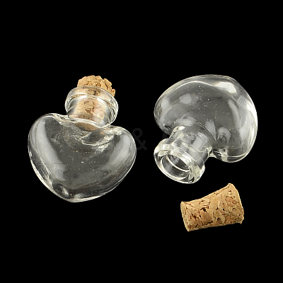 Heart Glass Bottle for Bead Containers X1-AJEW-R045-02-1