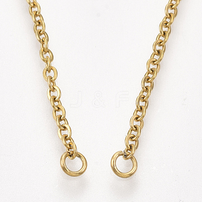 304 Stainless Steel Cable Chain Necklace Making STAS-T040-PJ209-2-40-1