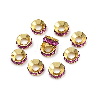 Brass Rhinestone Spacer Beads RB-A020-9mm-24G-1