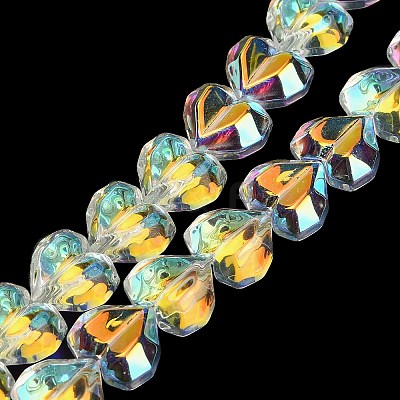 Electroplate Transparent Glass Beads Strands EGLA-B012-AB01-1