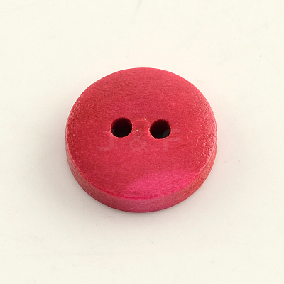 2-Hole Dyed Wooden Buttons X-BUTT-R031-036-1
