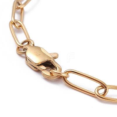 PVD Vacuum Plating 304 Stainless Steel Paperclip Chain Bracelets X-BJEW-I295-15G-1