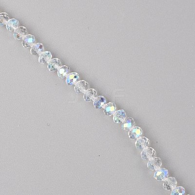 Glass Faceted Beads Strands GLAA-WH0025-62C-02-1