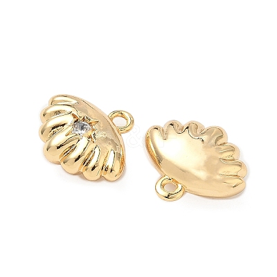 Brass Micro Pave Clear Cubic Zirconia Charms KK-S531-20G-1