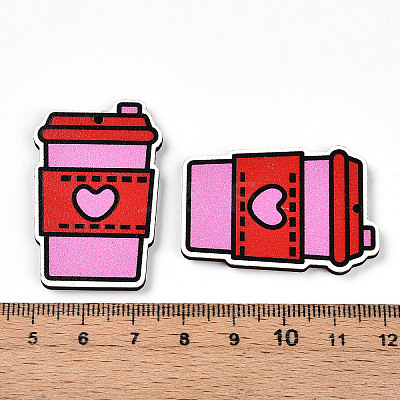 Printed Wood Pendants WOOD-T032-04F-1