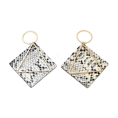 Brass with PU Leather Pendants FIND-Z048-08A-KCG-1