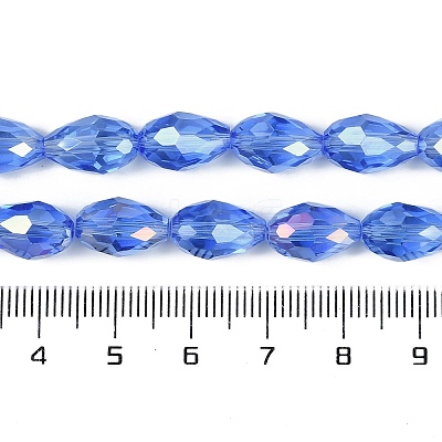 Transparent Electroplate Glass Beads Strands EGLA-N013-T8mm-B10-1