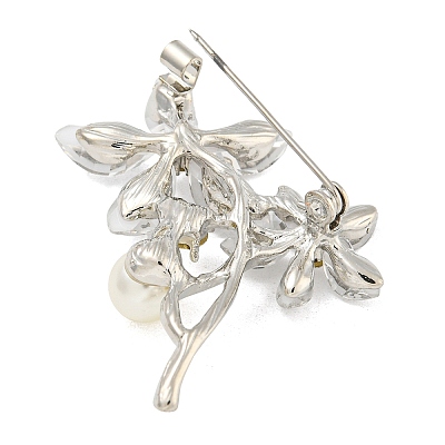 Alloy Crystal Rhinestone Flower Brooch JEWB-U006-14P-1