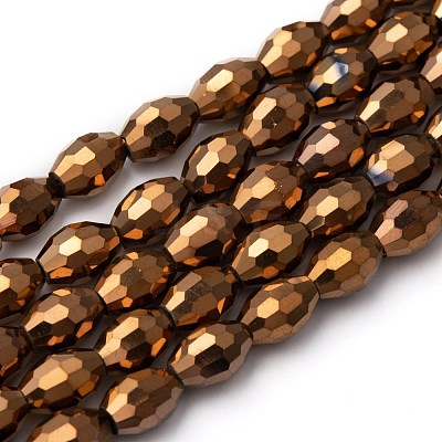 Electroplate Glass Beads GC881Y-4-1