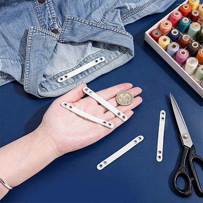 20Pcs Imitation Leather Bag Webbing Straps with Silver Color Plated Metal Eyelets for Bag Accessories DIY-NB0016-35D-1