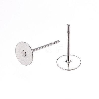 Tarnish Resistant 304 Stainless Steel Stud Earring Findings STAS-D448-088P-6mm-1