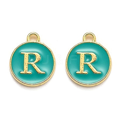 Golden Plated Alloy Enamel Charms ENAM-Q437-15R-1