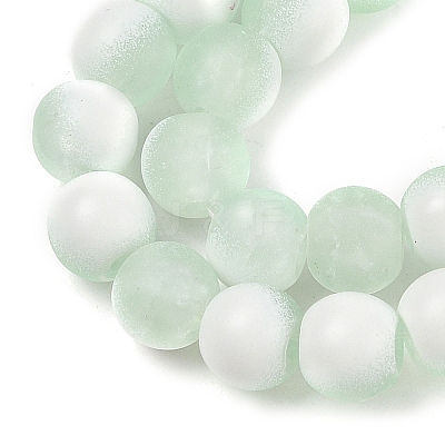 Frosted Crackle Glass Beads Strands GLAA-U001-6mm-M01-1
