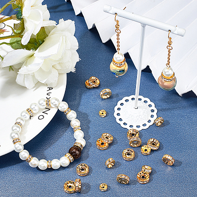 150Pcs 3 Style Brass Grade A Rhinestone Spacer Beads RB-NB0001-20-NF-1