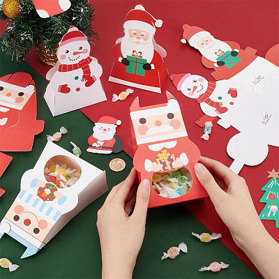 24Pcs 4 Styles Christmas Folding Gift Boxes CON-BC0007-09-1
