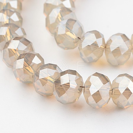 Electroplate Glass Beads Strands EGLA-P018-8mm-FR-A07-1